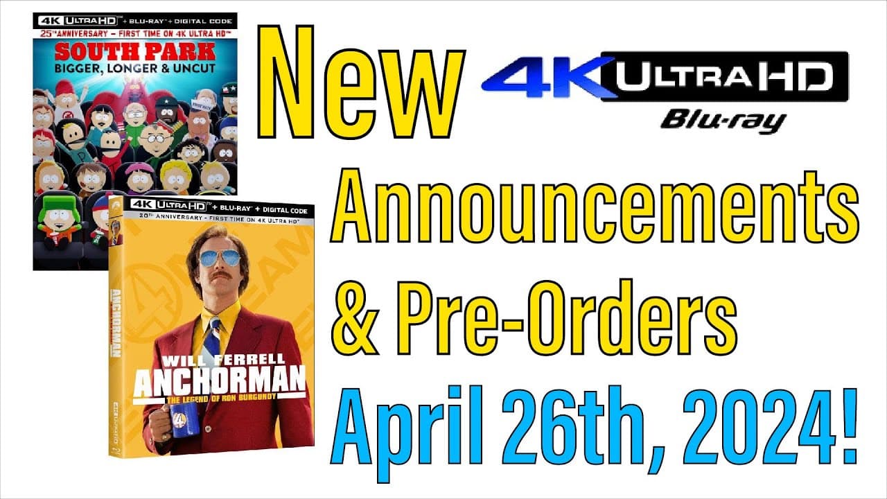 New 4K UHD Blu-ray Announcements & Pre-Orders for April 26th, 2024!