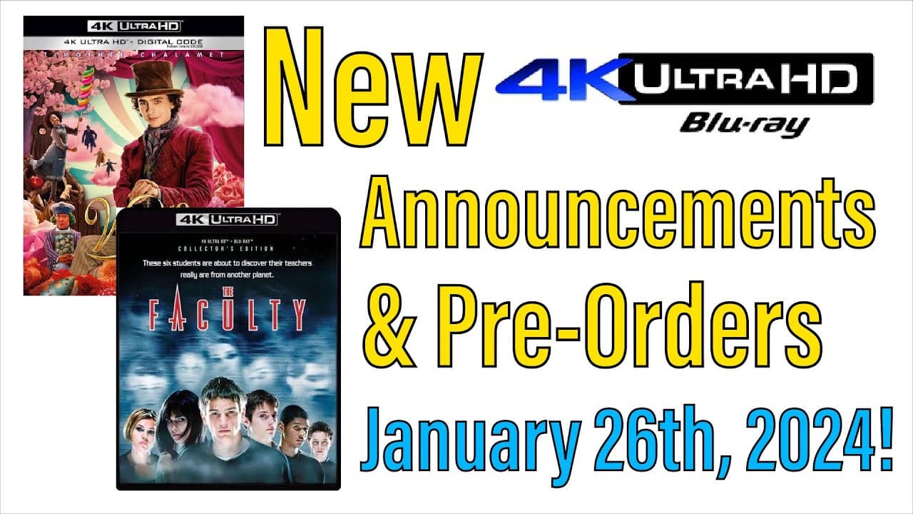 New 4K UHD Blu-ray Announcements & Pre-Orders for January 26th, 2024!