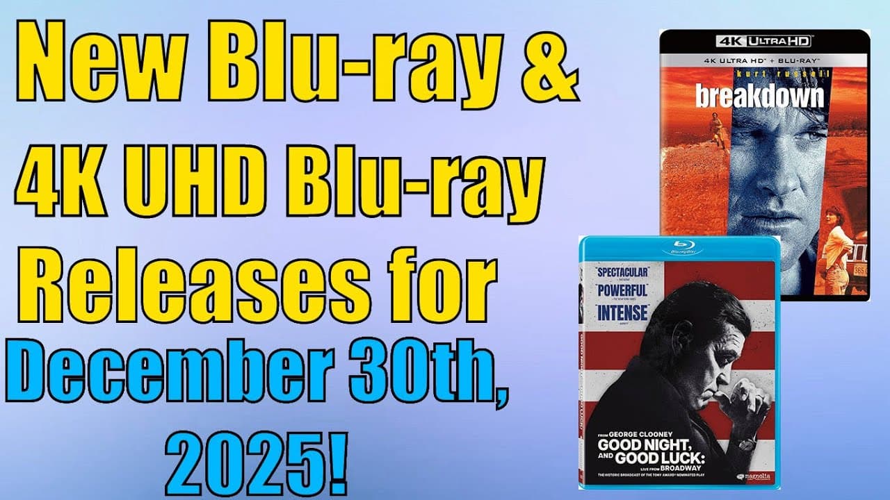 New Blu-ray & 4K UHD Blu-ray Releases for December 30th, 2025!
