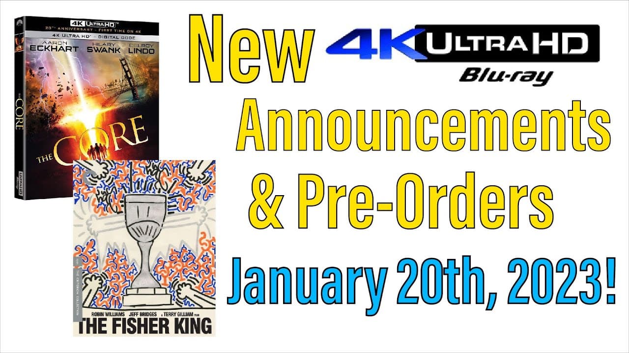 New 4K UHD Blu-ray Pre-Orders & Announcements for January 20th, 2023!