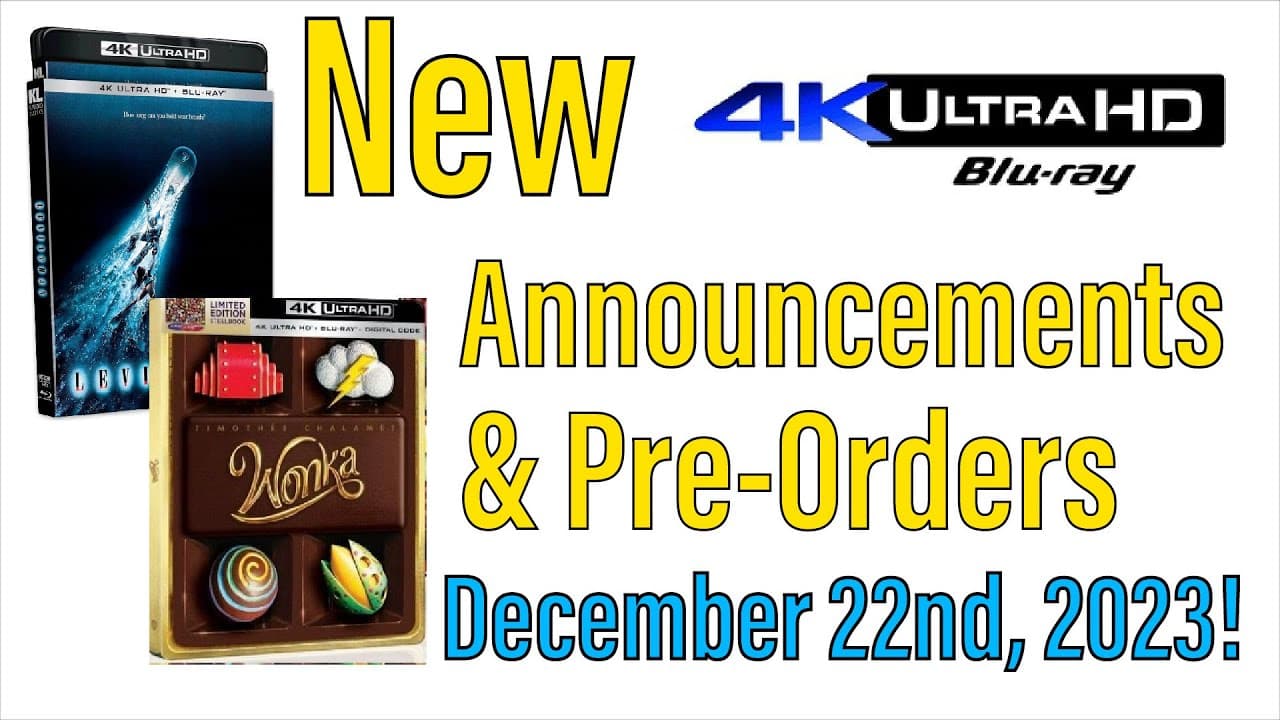 New 4K UHD Blu-ray Announcements & Pre-Orders for December 22nd, 2023!