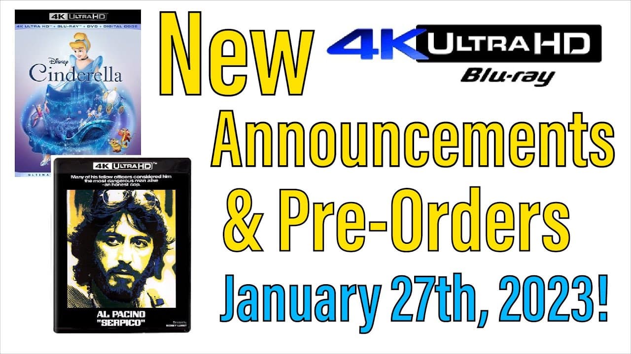 New 4K UHD Blu-ray Announcements & Pre-Orders for January 27th, 2023!