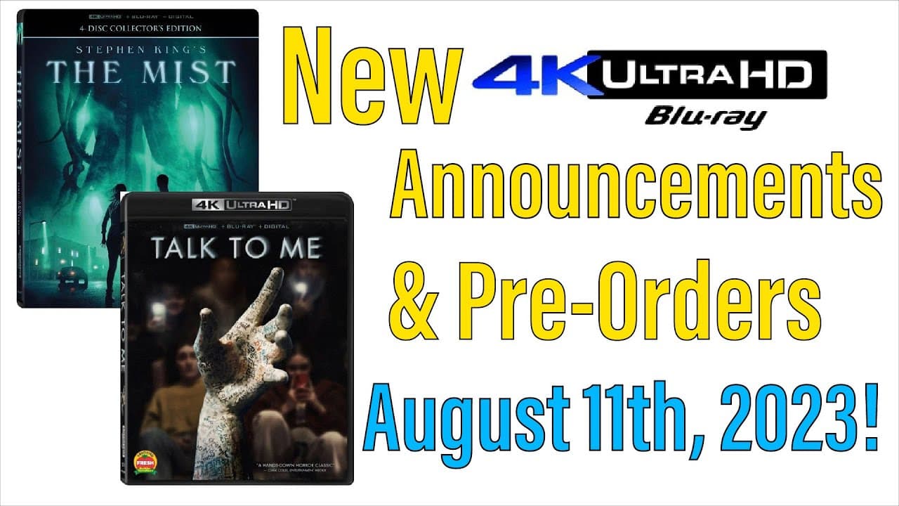 New 4K UHD Blu-ray Announcements & Pre-Orders for August 11th, 2023!