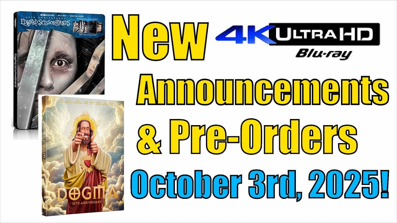 New 4K UHD Blu-ray Announcements & Pre-Orders for October 3rd, 2025!