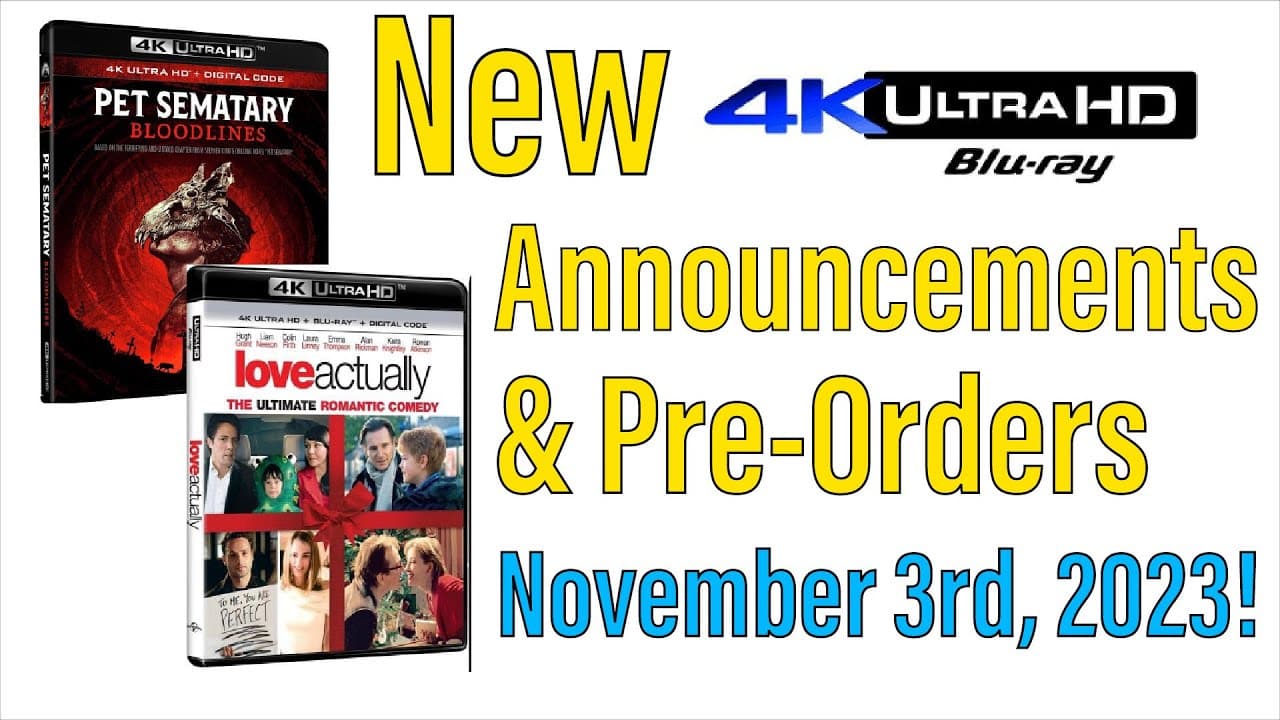 New 4K UHD Blu-ray Announcements &  Pre-Orders for November 3rd, 2023!