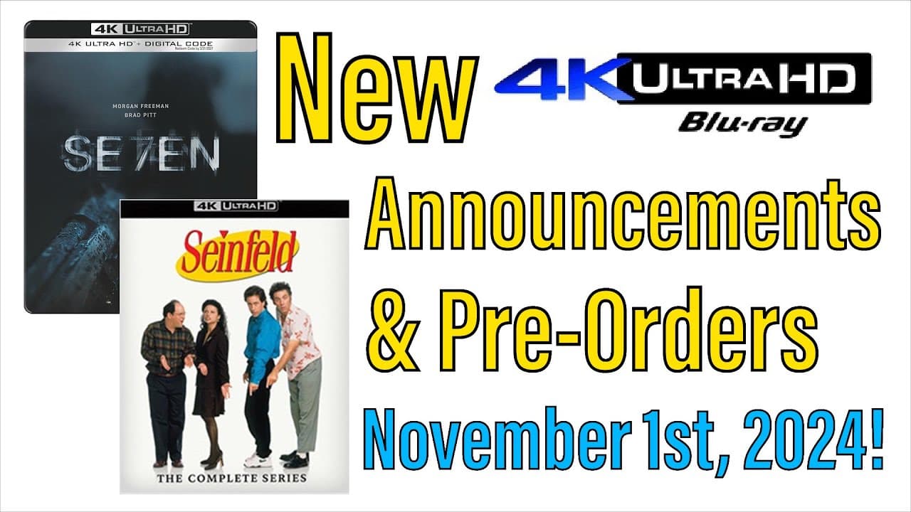 New 4K UHD Blu-ray Announcements & Pre-Orders for November 1st, 2024!