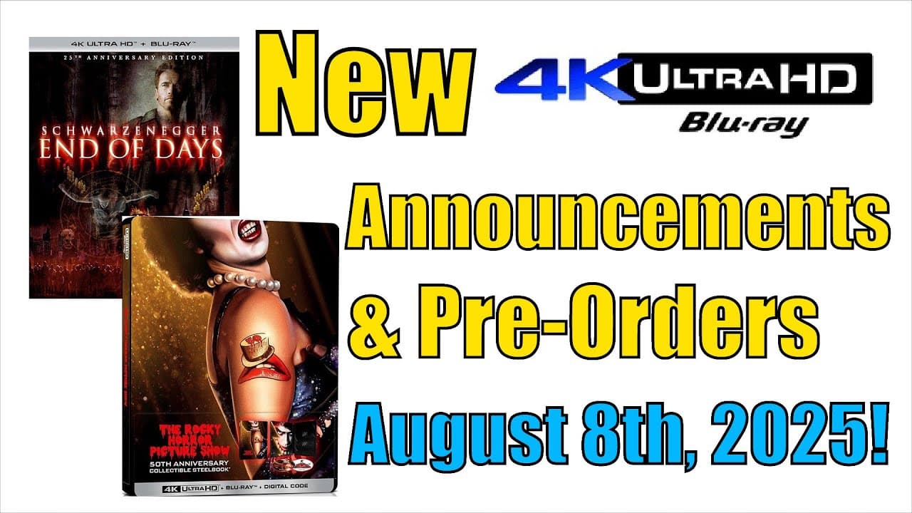 New 4K UHD Blu-ray Announcements & Pre-Orders for August 8th, 2025!