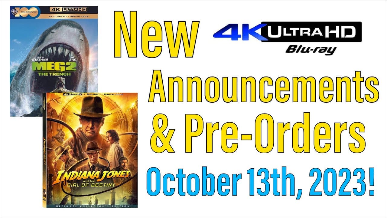 New 4K UHD Blu-ray Announcements & Pre-Orders for October 13th, 2023!
