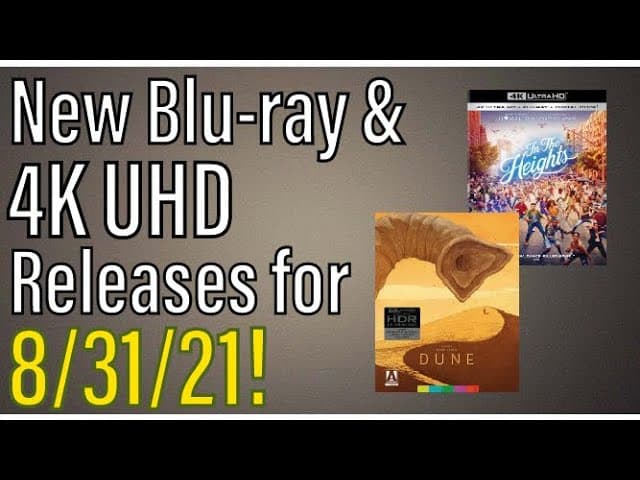 New Blu-ray & 4K UHD Releases for 8/31/21!