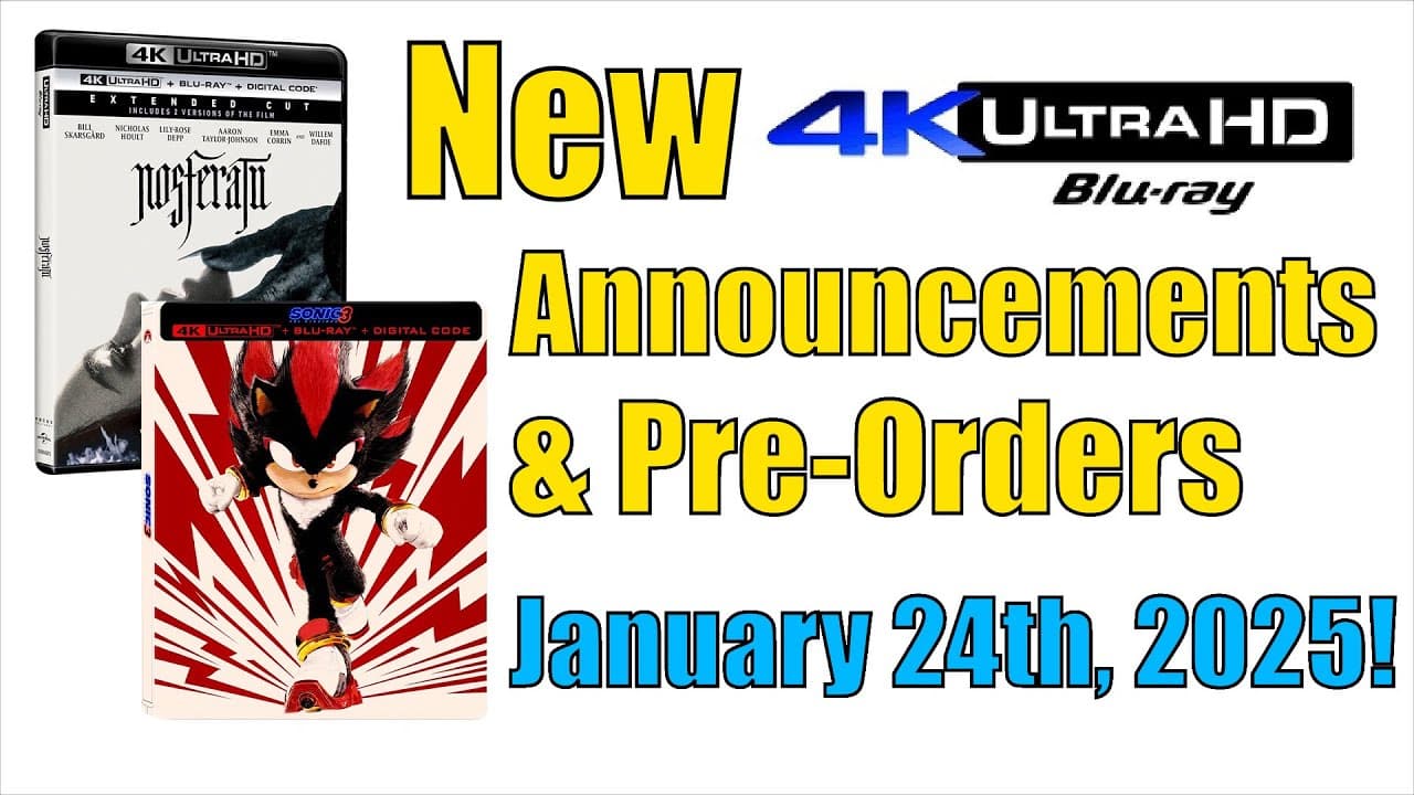 New 4K UHD Blu-ray Announcements & Pre-Orders for January 24th, 2025!