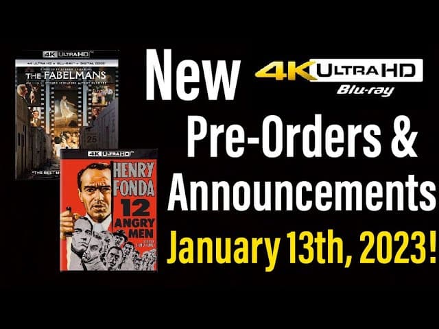 New 4K UHD Blu-ray Pre-Orders & Announcements for January 13th, 2023!
