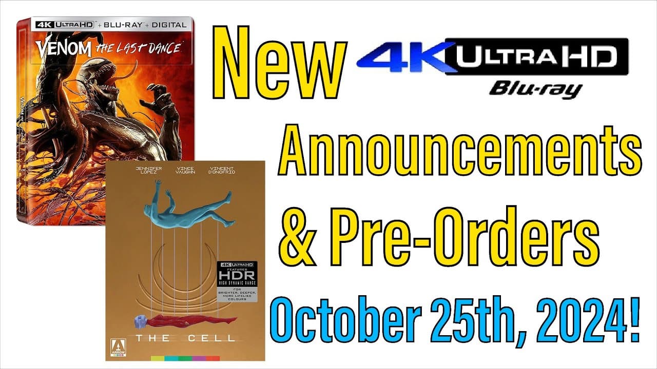 New 4K UHD Blu-ray Announcements & Pre-Orders for October 25th, 2024!