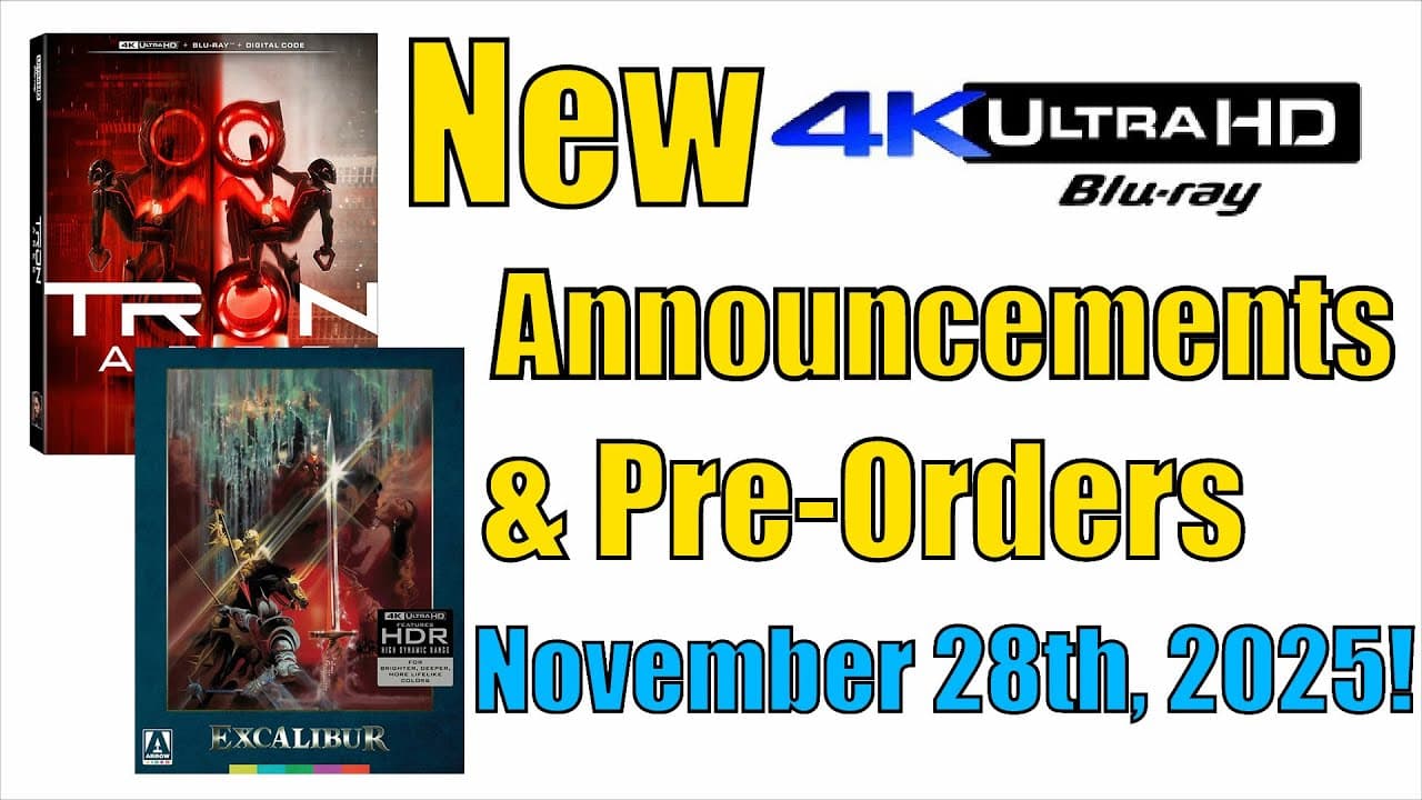 New 4K UHD Blu-ray Announcements & Pre-Orders for November 28th, 2025!