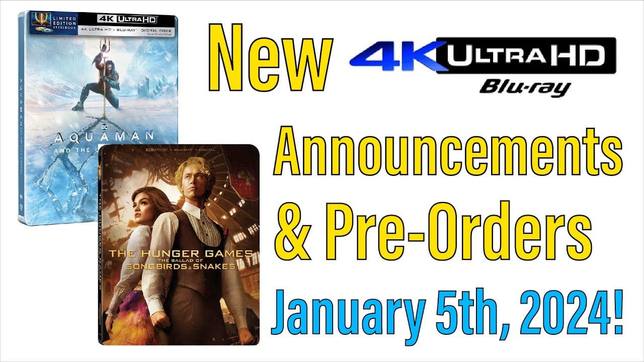 New 4K UHD Blu-ray Announcements & Pre-Orders for January 5th, 2024!