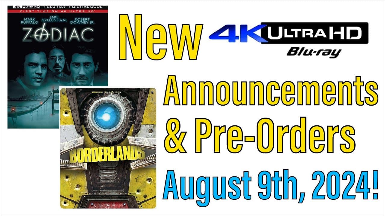 New 4K UHD Blu-ray Announcements & Pre-Orders for August 9th, 2024!