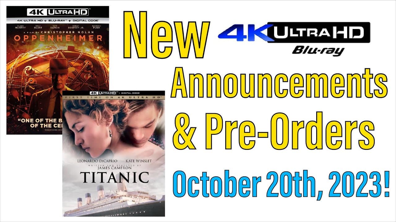 New 4K UHD Blu-ray Announcements & Pre-Orders for October 20th, 2023!